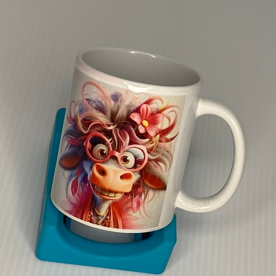 Coffee Cup Jazzy Cow
