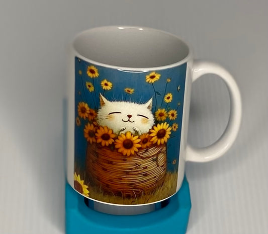 Coffee Cup -Pussy and Daisies