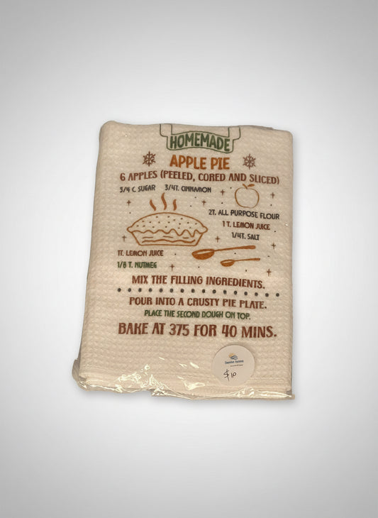 Waffle Tea Towel - Recipe  - Apple Pie