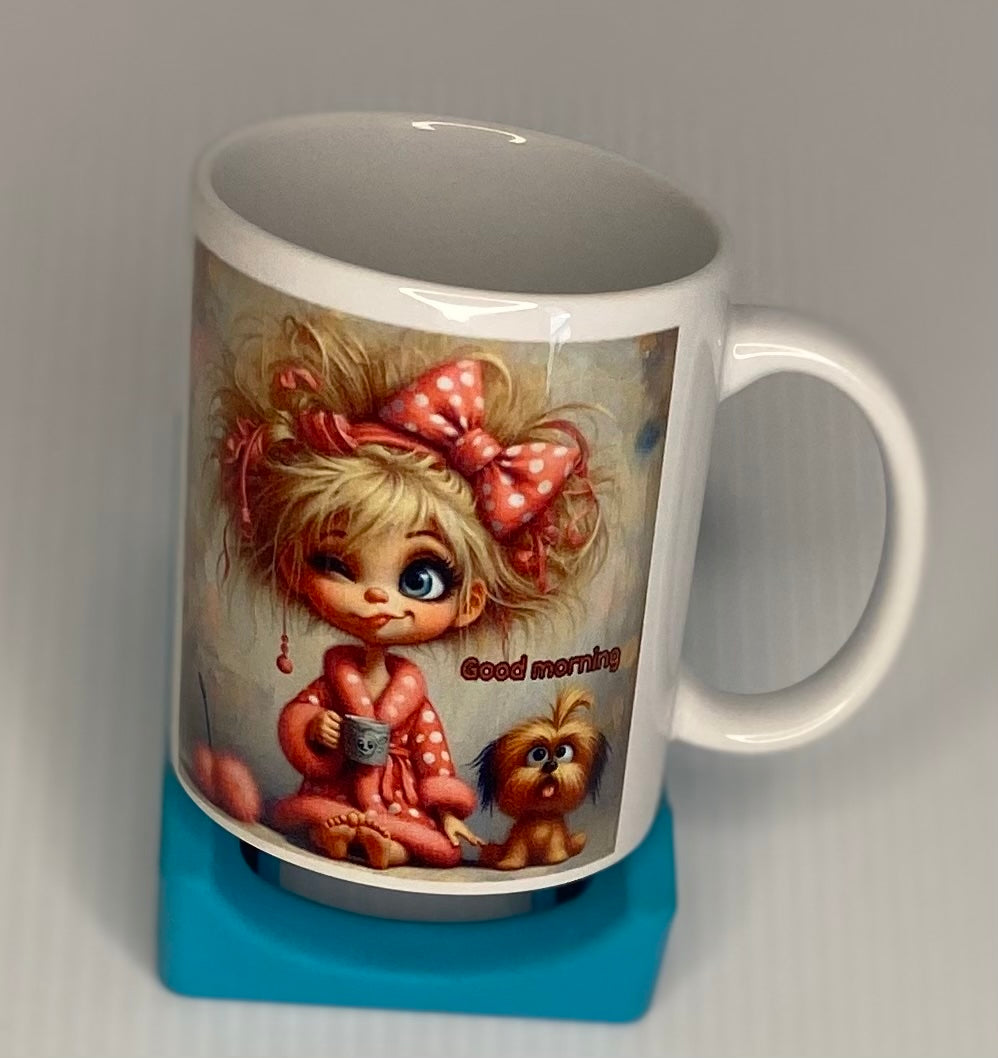 Coffee Cup -Little Girl and Puppy