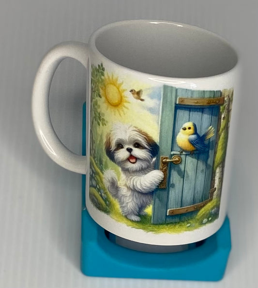 Coffee Cup -Puppy and Bird