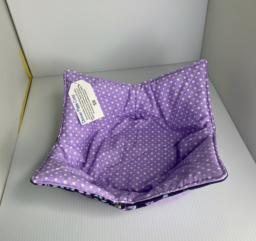 Dinner Plate Microwave Cosy - Flowers and Spots