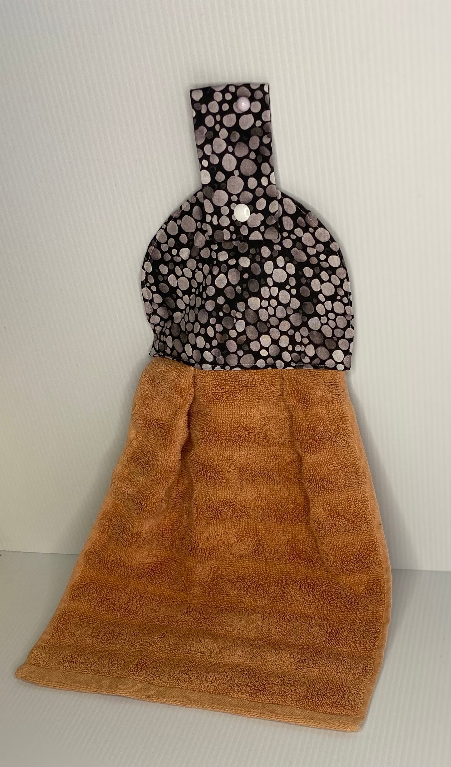 Hanging  Hand Towel  - Brown Towel with Stone top