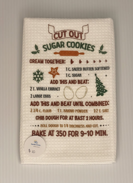 Waffle Tea Towel - Recipe  -Sugar Cookies