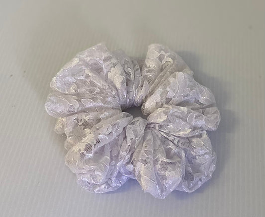 Hair Scrunchies XXL -White Lace